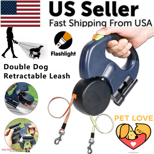 Dual pet leash retractable - dual,